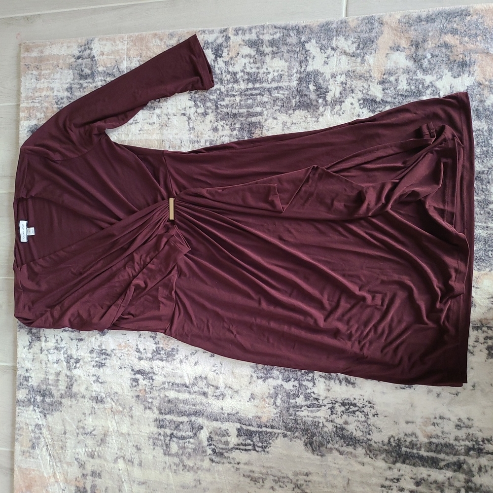 Charter Club Wrap Dress Burgundy Size M